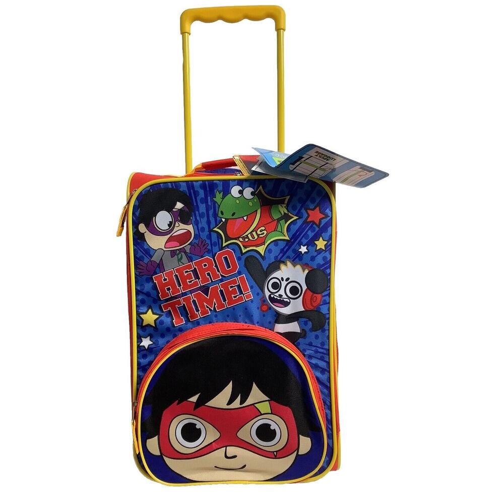NWT Ryan's World Kids Carry-On Luggage With Wheels 20" Softside Trolley Suitcase